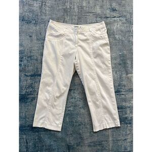 Cache White Denim Capri Size 8